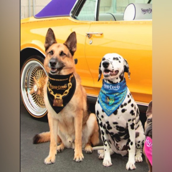 NWT Snoop Doggie Doggs Bandana Set of 2, Adjustable Ties - Size Large - Picture 3 of 8